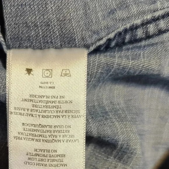 Rails Madelyn Dark Vintage Denim Top Chambray Women's Size Small Long Sleeve - Picture 3 of 8